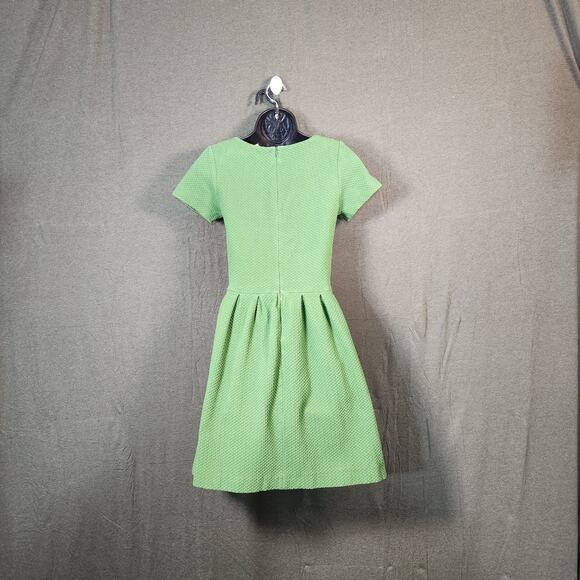 GANNI Dress Womens EU M US 6 Kelly Green Textured Fit & Flare Mini Stretch Comfy - Picture 3 of 12